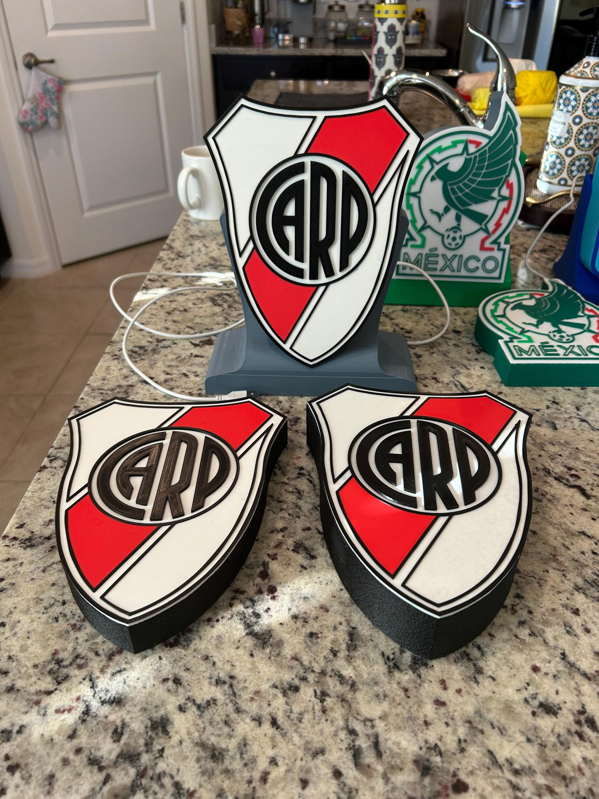 Club Atlético River Plate Football Plaque, Soccer Desk Décor and Coach Gift, 3D Printed Man Cave Décor, Coach Appreciation Tiki-Taka3D