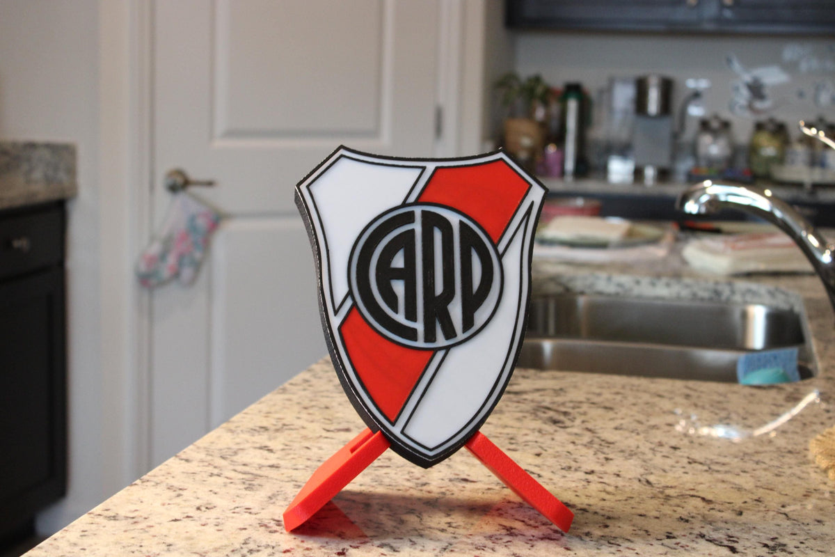 Club Atlético River Plate Football Plaque, Soccer Desk Décor and Coach Gift, 3D Printed Man Cave Décor, Coach Appreciation Tiki-Taka3D