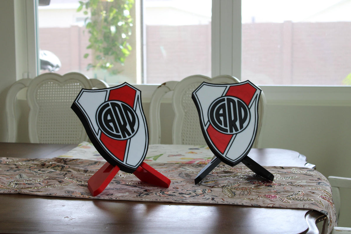 River Plate 3D printed decorative desk display with team crest and red white colors