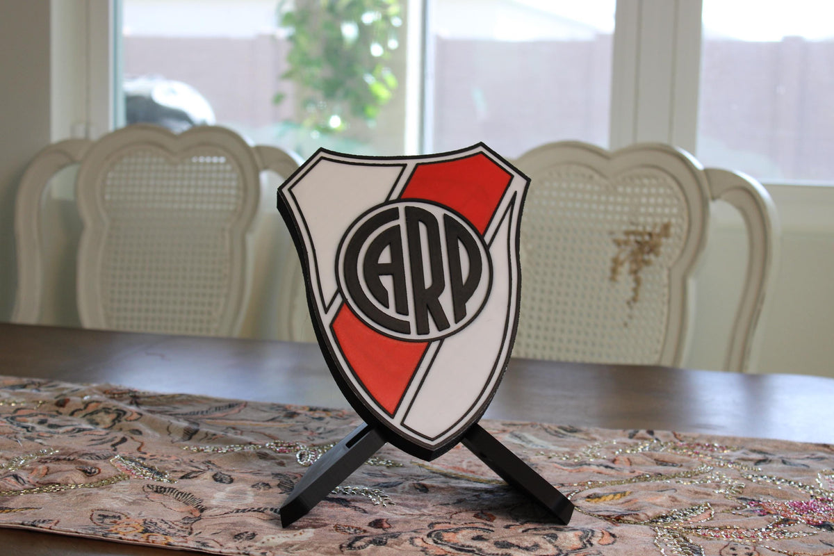 Club Atlético River Plate Football Plaque, Soccer Desk Décor and Coach Gift, 3D Printed Man Cave Décor, Coach Appreciation Tiki-Taka3D