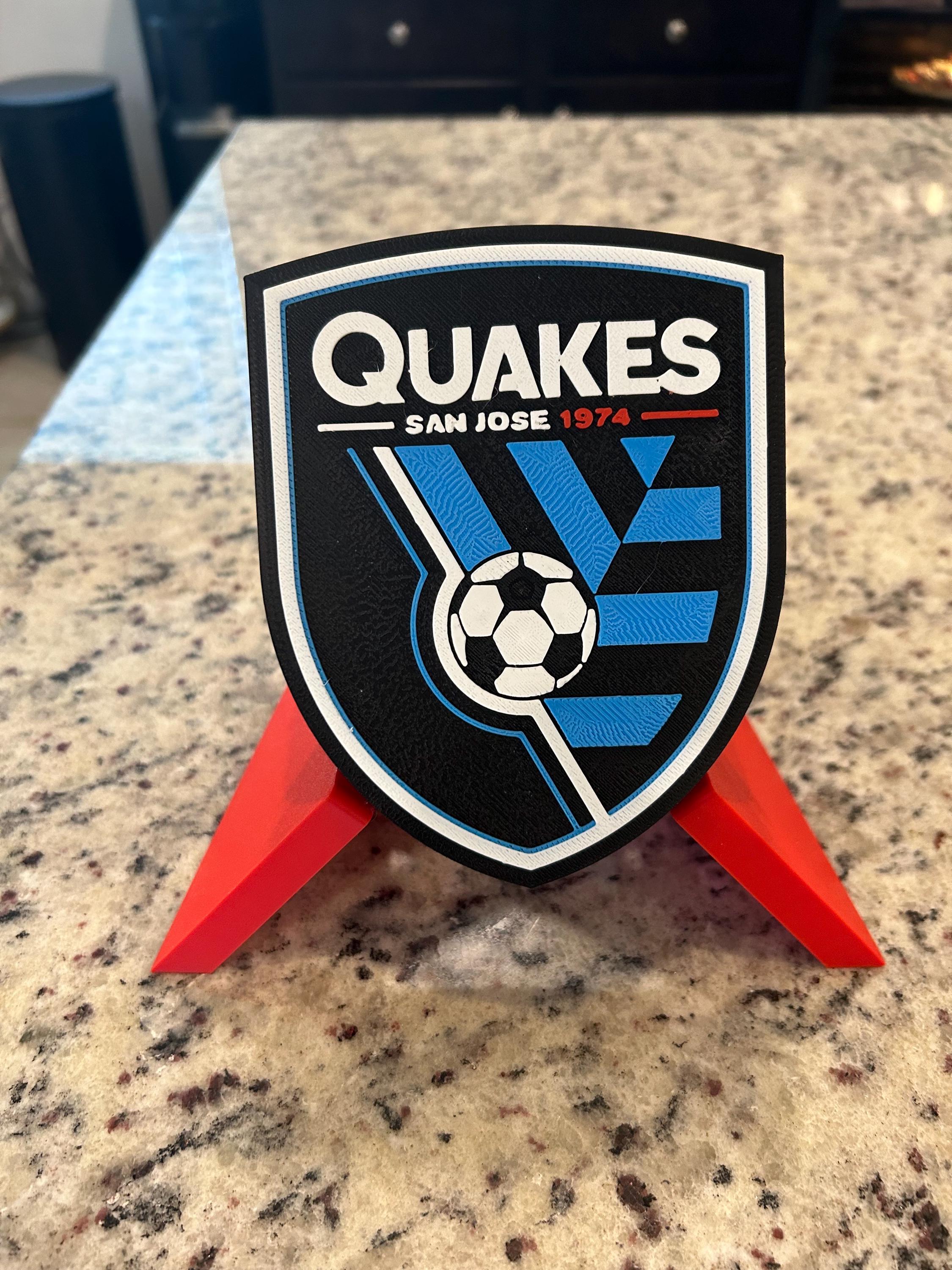 San Jose Earthquakes. 3D printed Plaque. Decorate your preferred room and show your support for the Quakes! Tiki-Taka3D