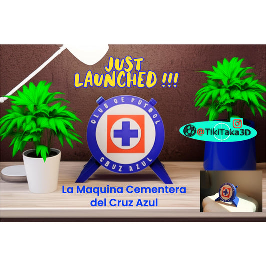 Club de Fútbol Cruz Azul. La Máquina CemenLiga MX. Mejor regalo para un Celeste. Soccer Regalo para papá/hermano/primo/etc. 3D Printed