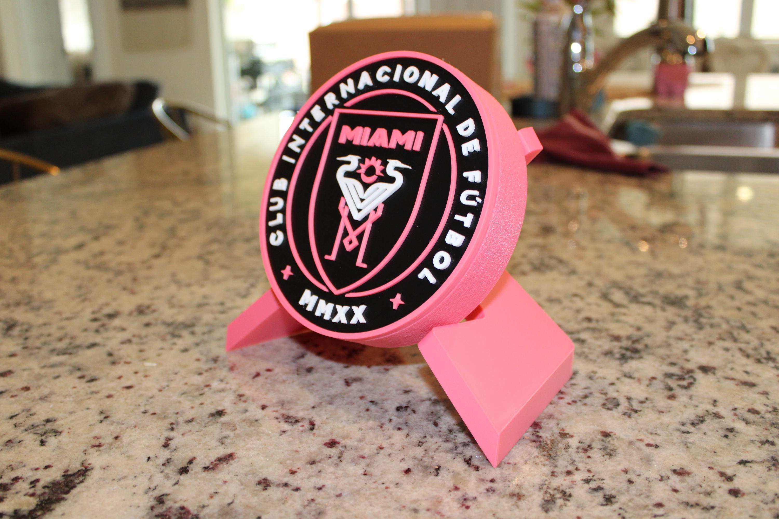 Inter de Miami. 3D Printed. Show your pride for Las Garzas. Keep a piece of THE GOAT's history with style. Tiki-Taka3D