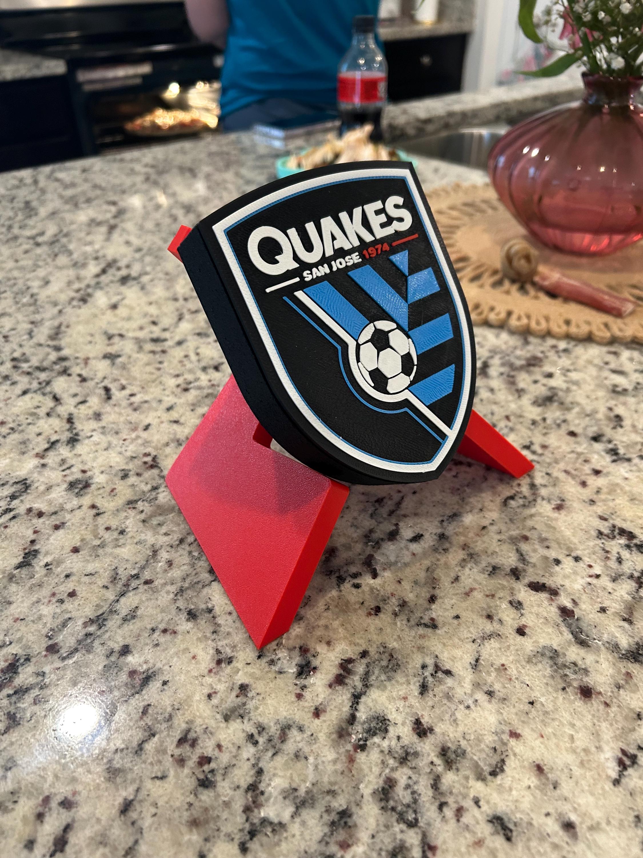 San Jose Earthquakes. 3D printed Plaque. Decorate your preferred room and show your support for the Quakes! Tiki-Taka3D