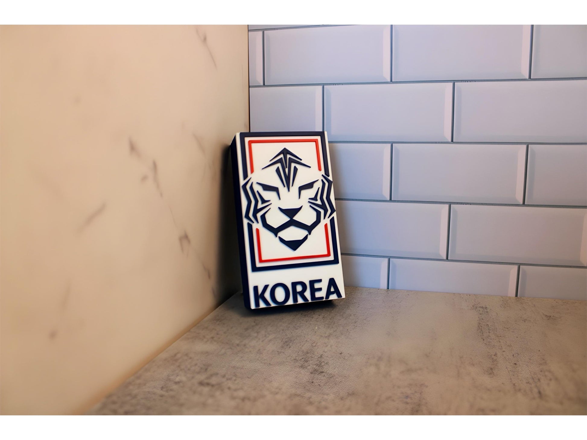 South Korea National Team 3D Printed Plaque | Iconic Tiger Crest Soccer Gift | Customizable NFC | Handmade KNT Fan Art  Football Embroidered Tiki-Taka3D