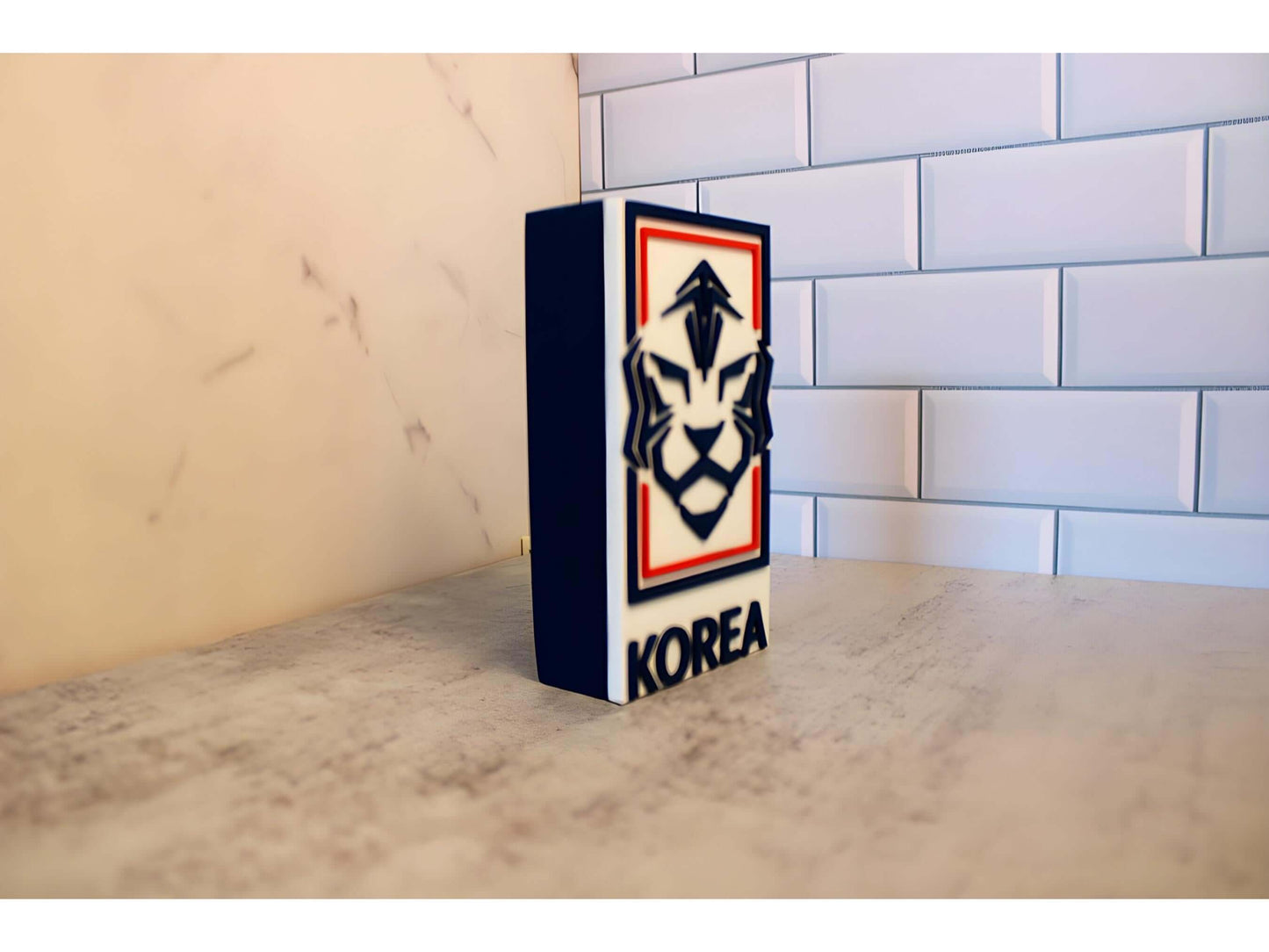 3D plaque featuring KFA emblem and 'KOREA', perfect for soccer fans and unique decor.