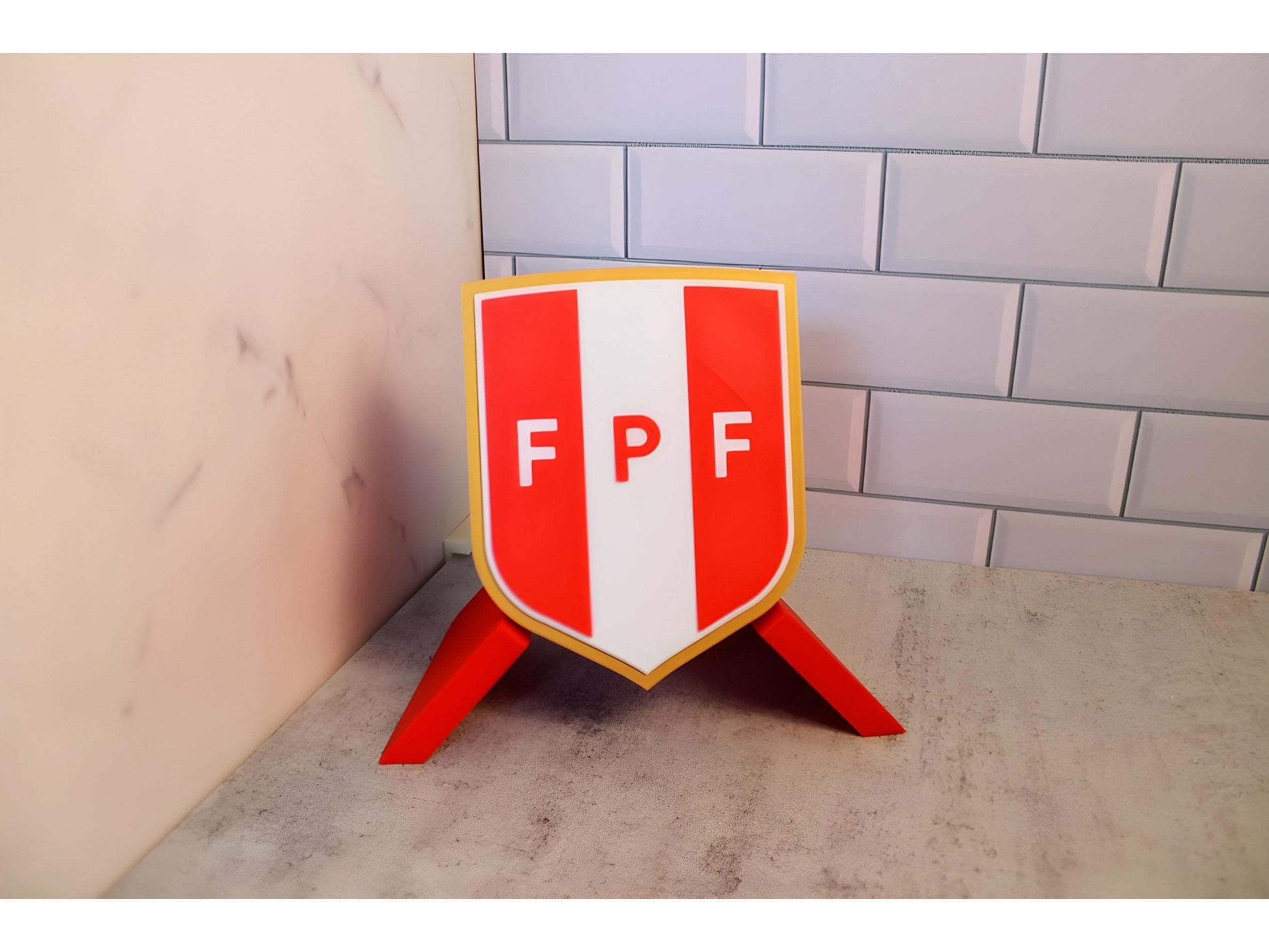 Peruvian Football Federation 3D plaque in vibrant colors, showcasing FPF crest, perfect for soccer fans and team decor.