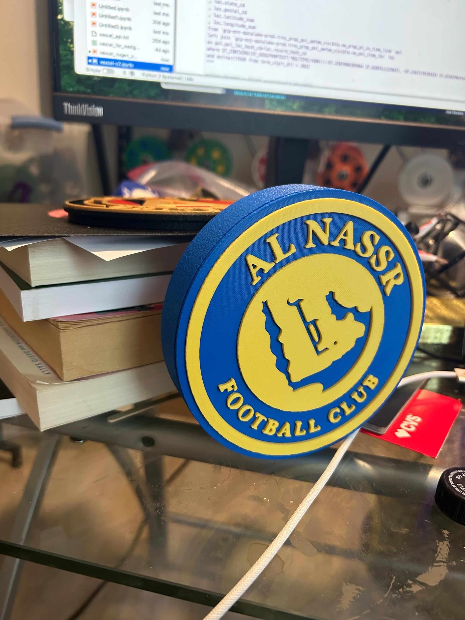 Al Nassr FC 3D printed plaque showcasing vibrant colors and unique design, symbolizing loyalty to the team.