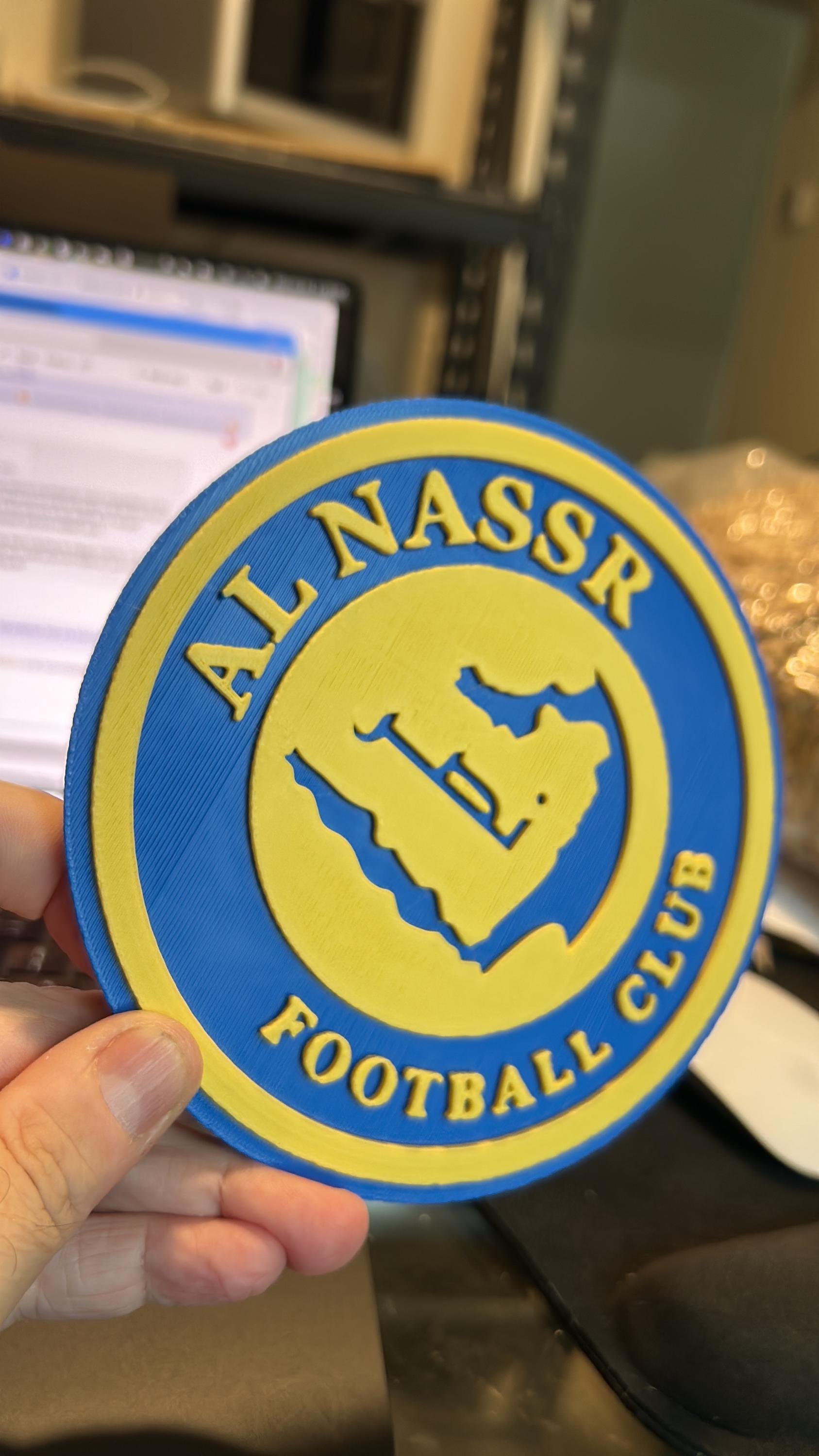 Al Nassr FC 3D Printed Plaque | Ronaldo's Team | Customizable NFC | Handmade Saudi League Fan Art | Al Nassr Logo Tiki-Taka3D
