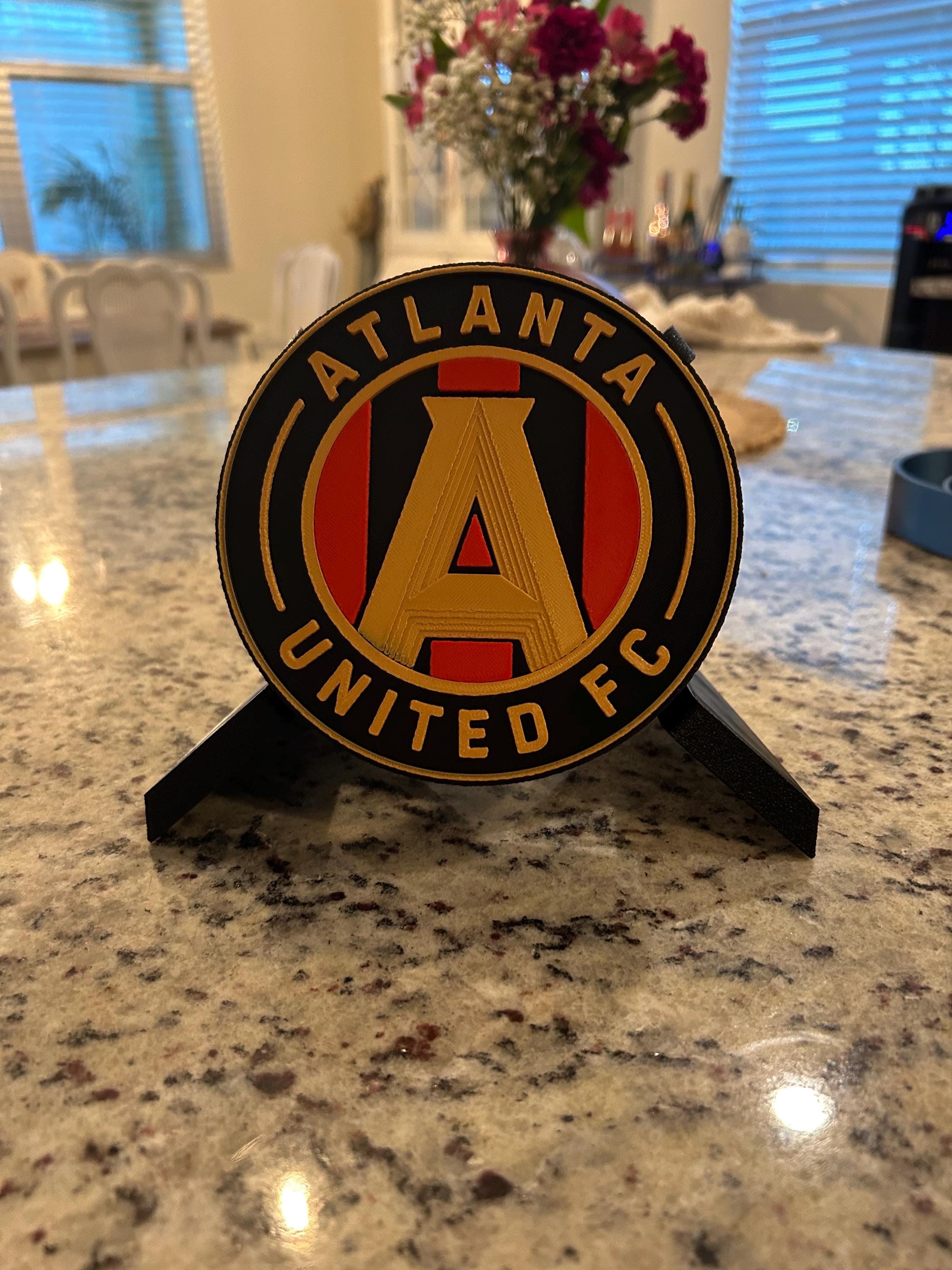 Atlanta United FC 3D Printed Plaque | Five Stripes Soccer Shield | Customizable | Handmade MLS Fan Art, Customizable MLS Fan Decor, Soccer Tiki-Taka3D