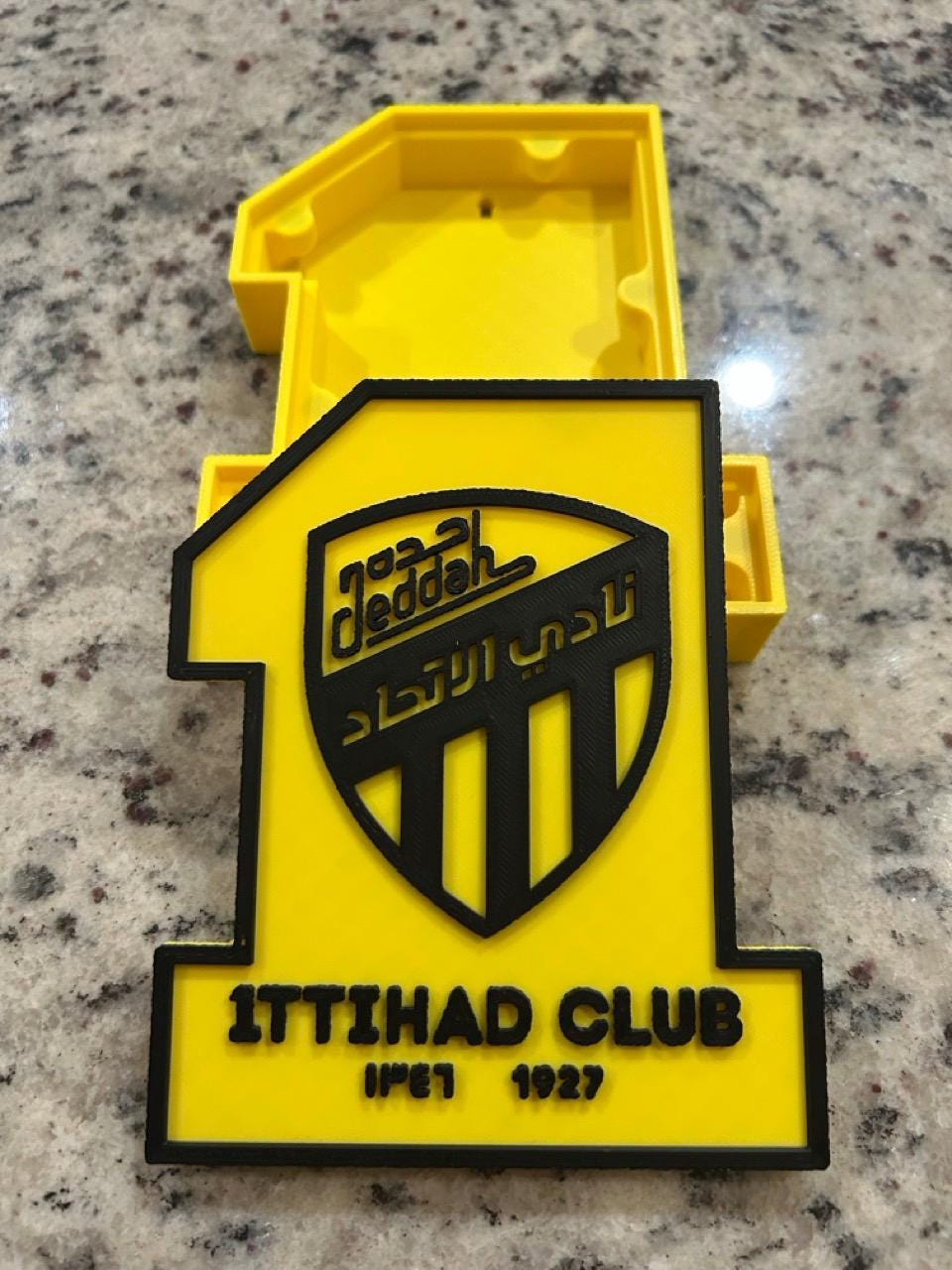 Al-Ittihad 3D Printed Plaque: Saudi Pro League Fan Decor