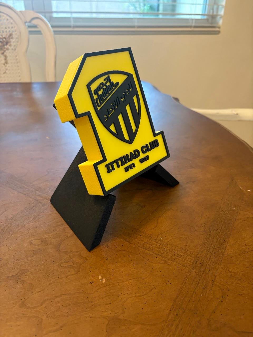 Al-Ittihad 3D Printed Plaque: Saudi Pro League Fan Decor
