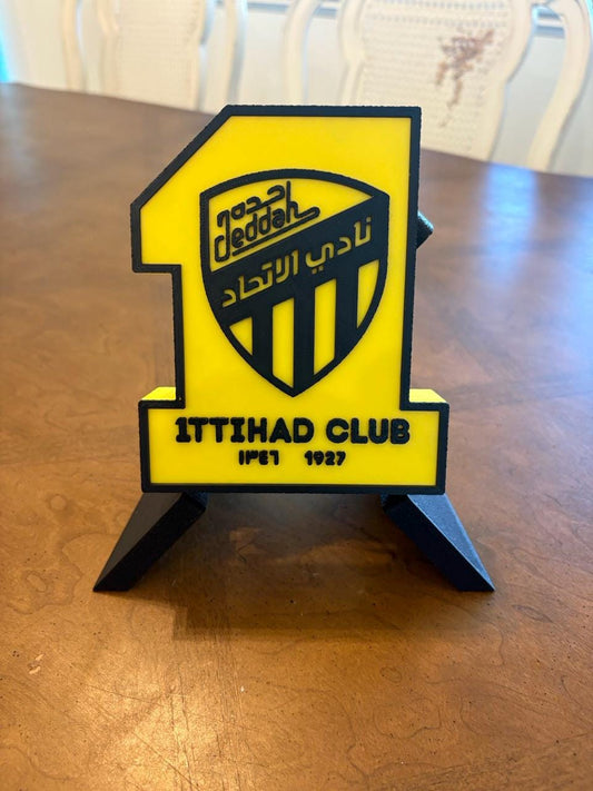 Al-Ittihad 3D Printed Plaque: Saudi Pro League Fan Decor
