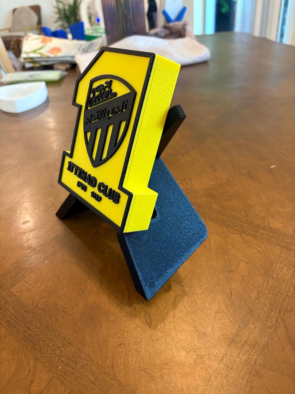 Al-Ittihad 3D Printed Plaque: Saudi Pro League Fan Decor