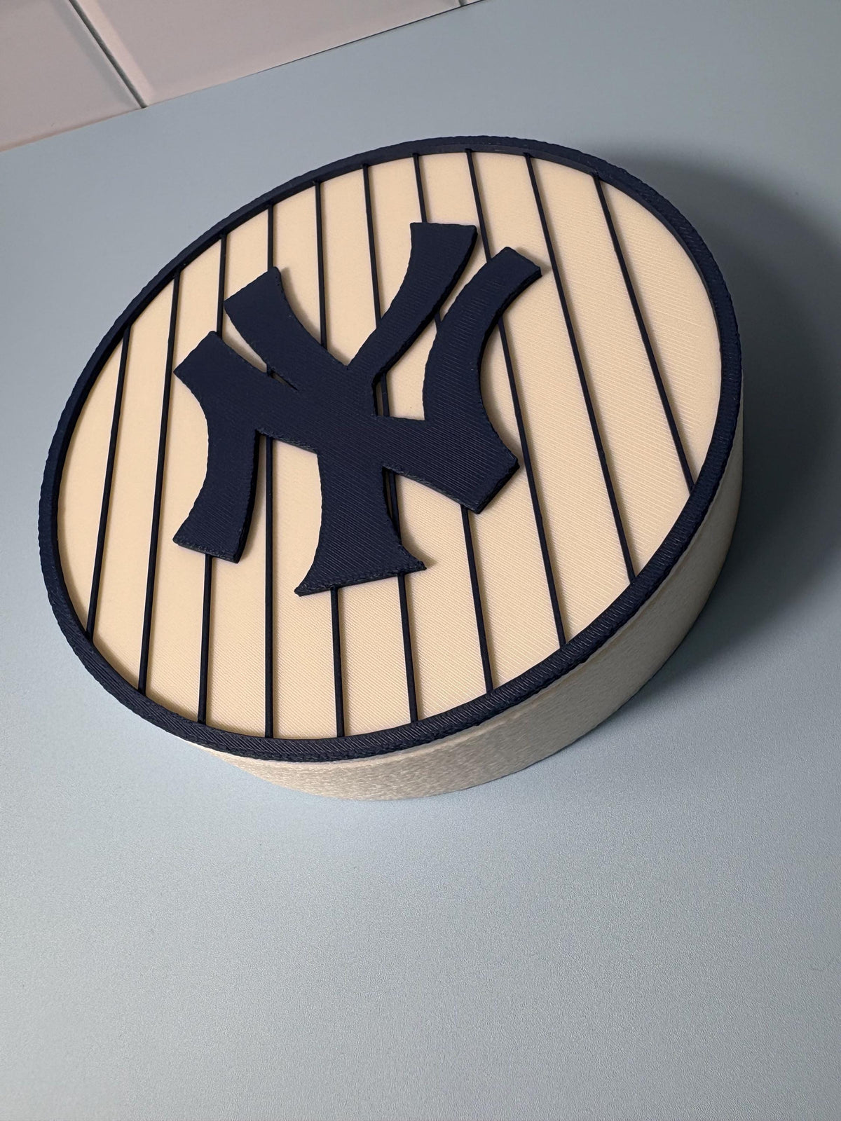 Yankees 3D Printed Pinstripe Storage Box | Personalized Desk Organizer | Made in USA