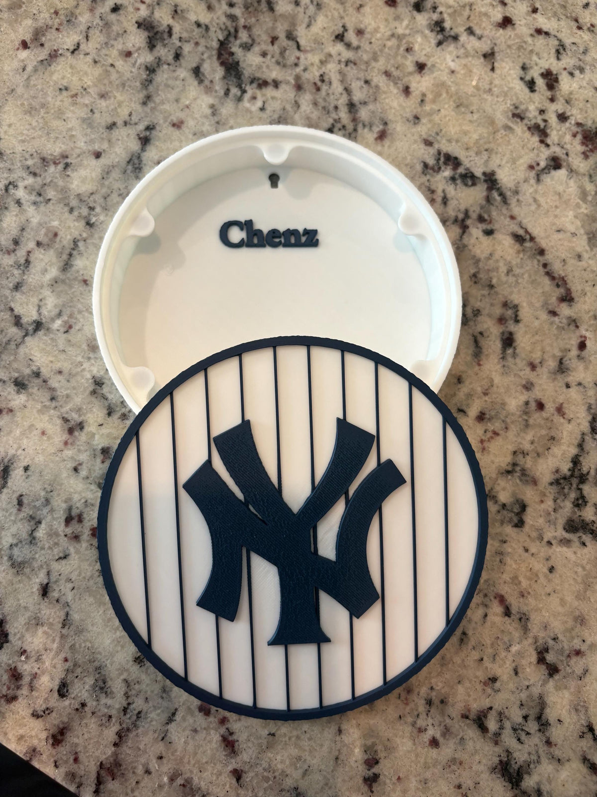 Yankees 3D Printed Pinstripe Storage Box | Personalized Desk Organizer | Made in USA