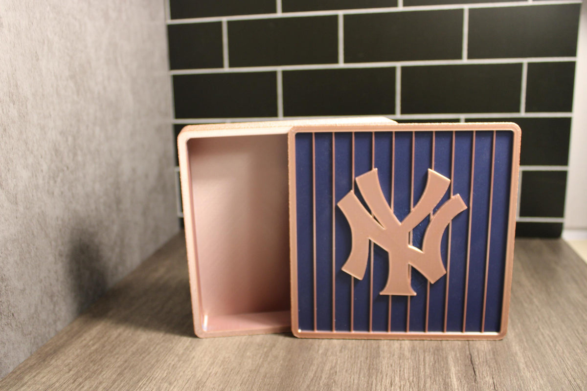 Yankees 3D Printed Rose Gold Storage Box | Personalized Fan Gift