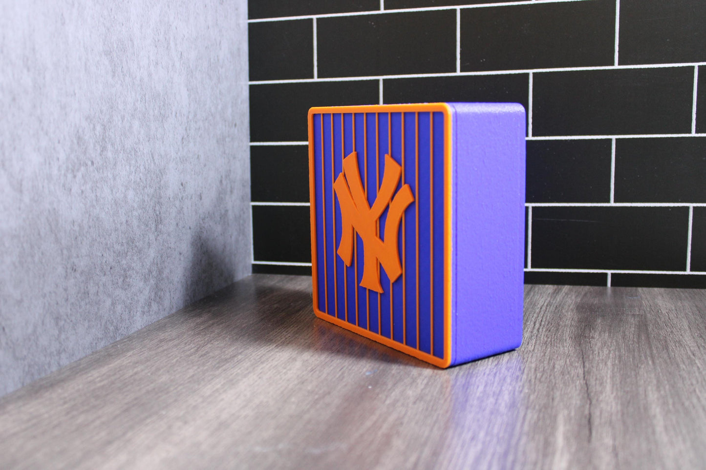 NY Yankees Orange & Blue Fusion 3D Printed Decorative Box