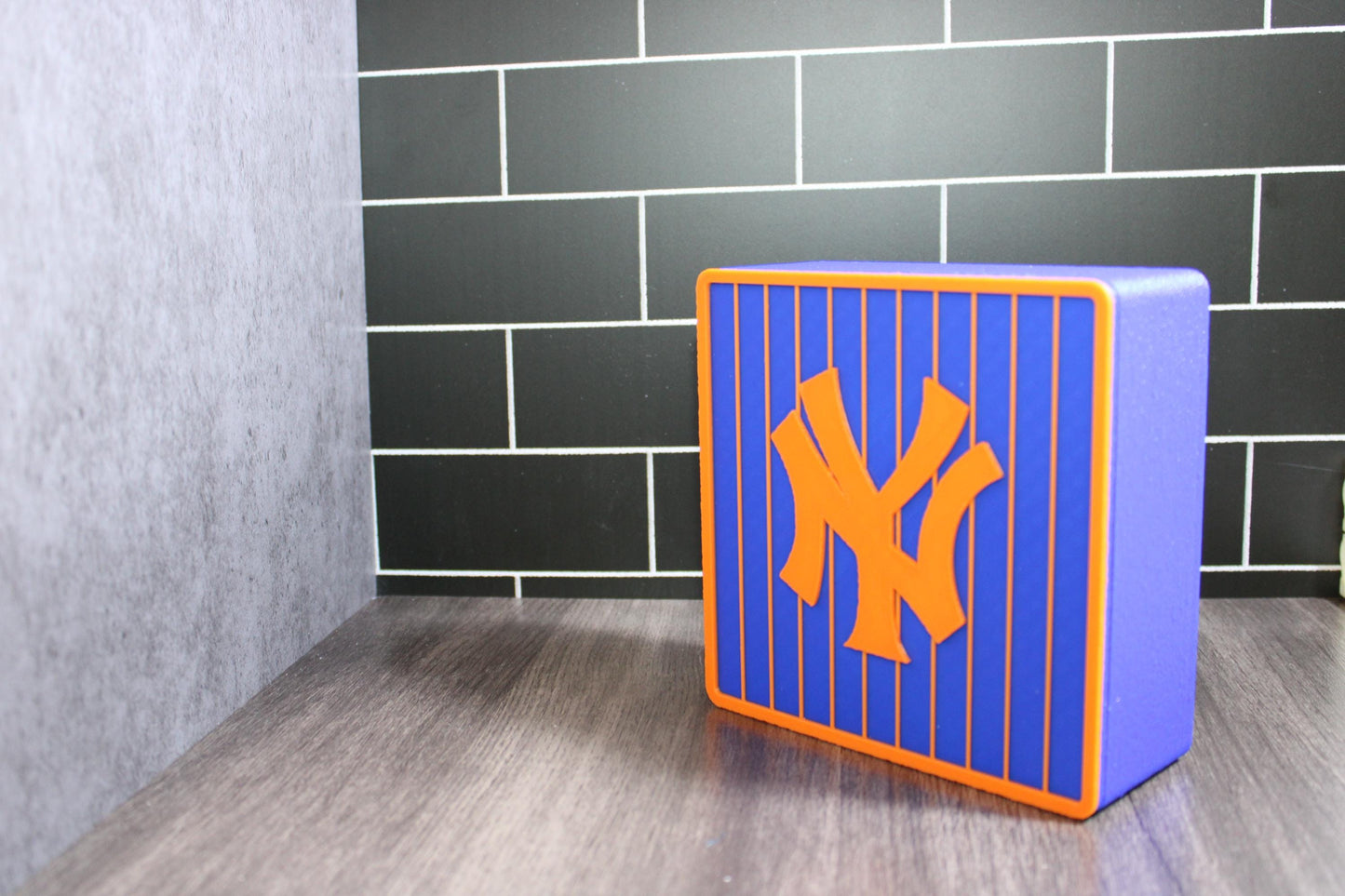 NY Yankees Orange & Blue Fusion 3D Printed Decorative Box