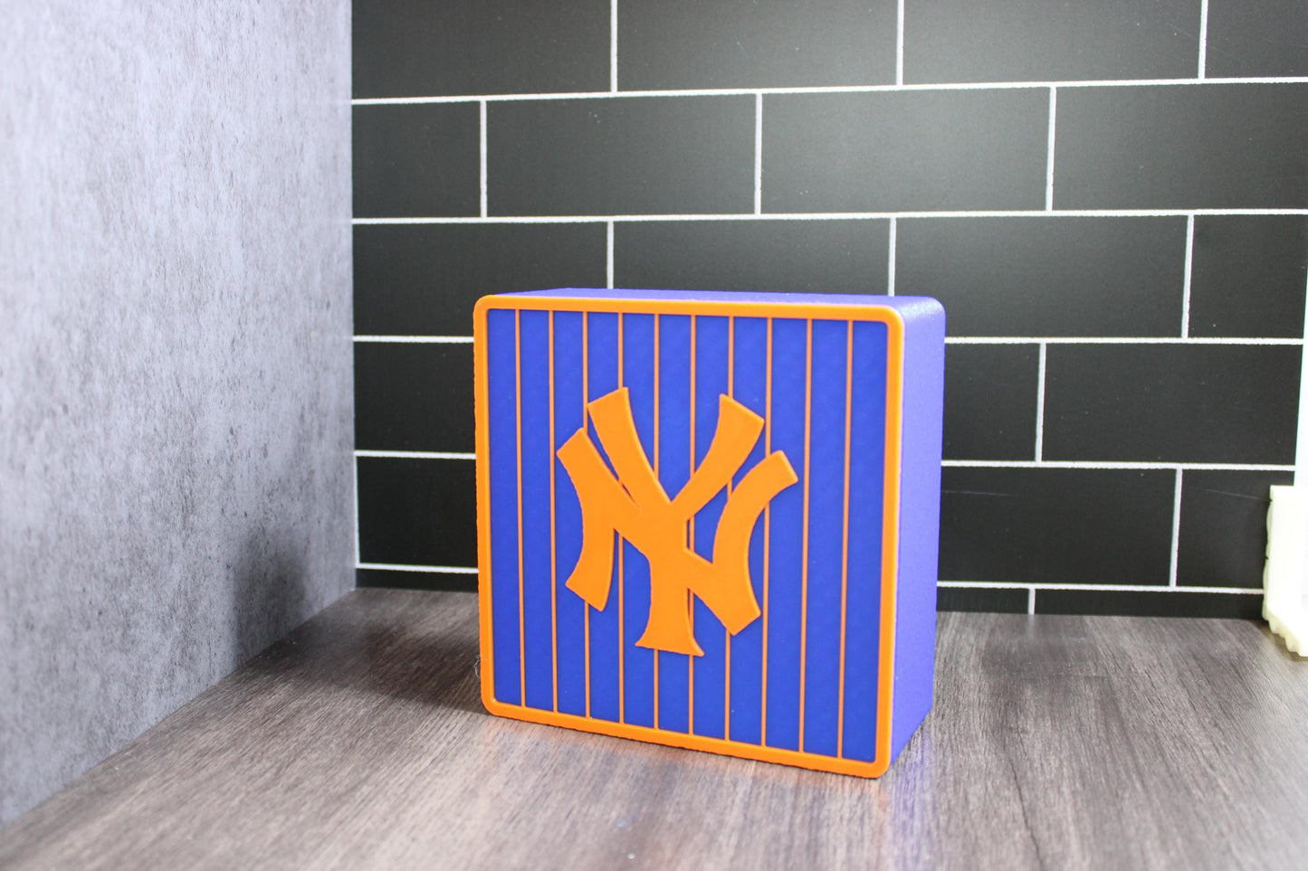 NY Yankees Orange & Blue Fusion 3D Printed Decorative Box
