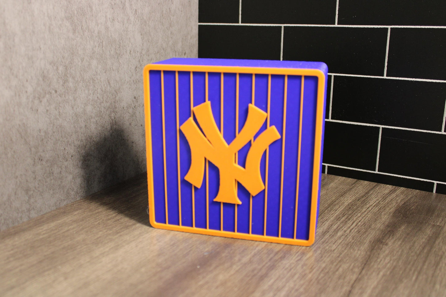 NY Yankees Orange & Blue Fusion 3D Printed Decorative Box