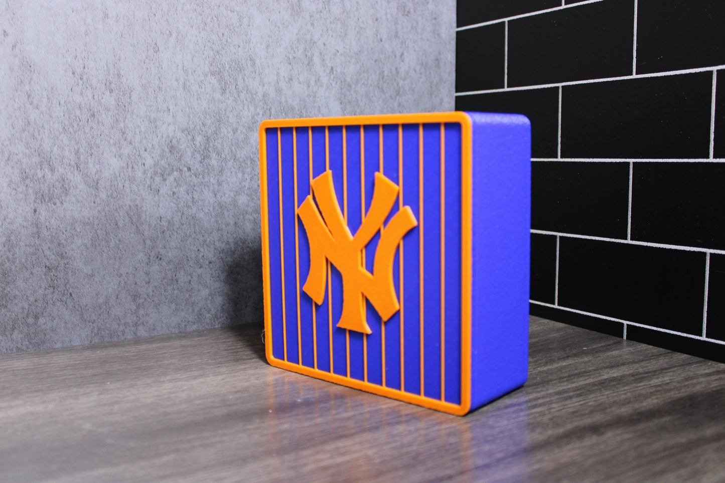 NY Yankees Orange & Blue Fusion 3D Printed Decorative Box