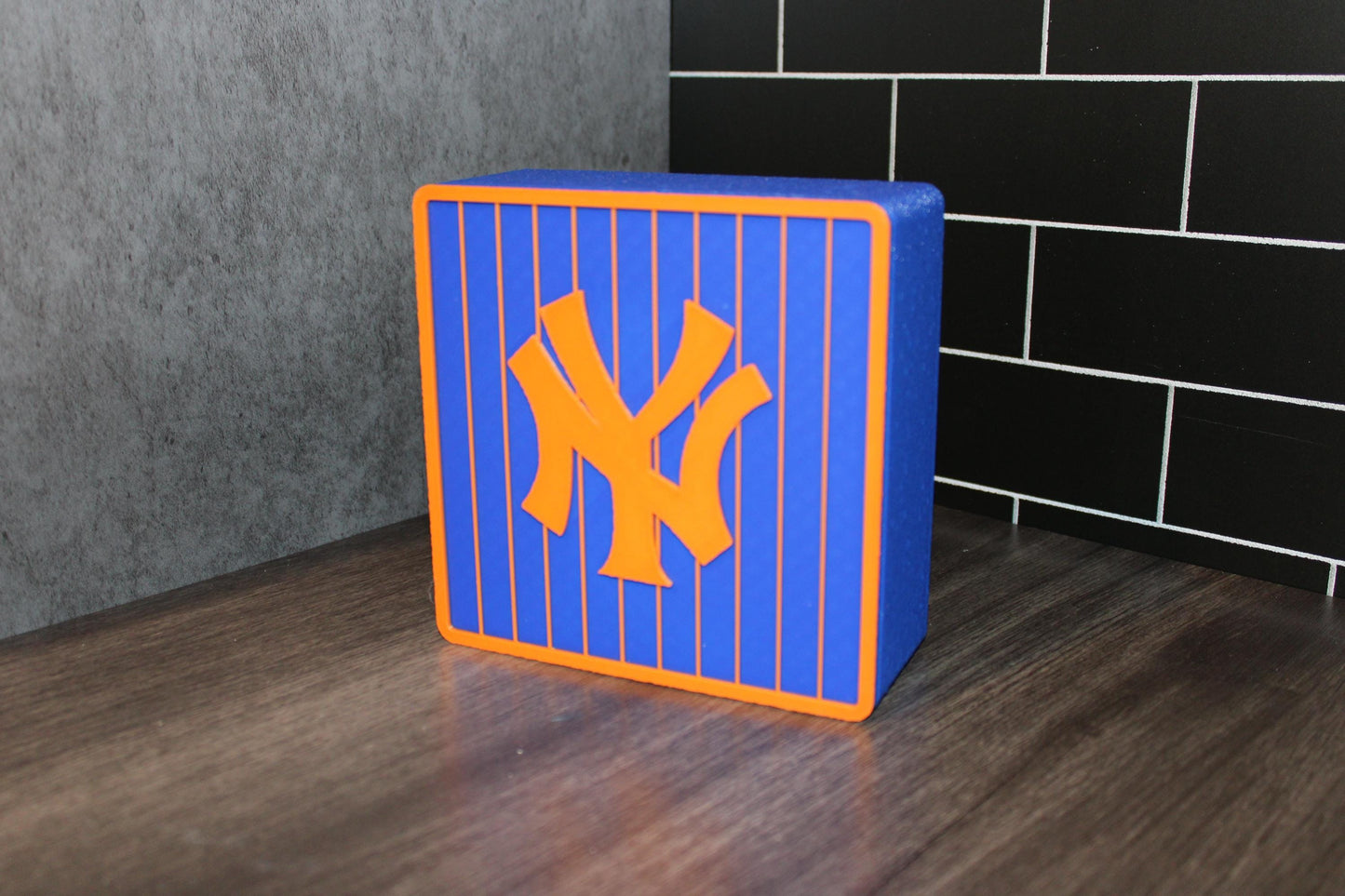 NY Yankees Orange & Blue Fusion 3D Printed Decorative Box