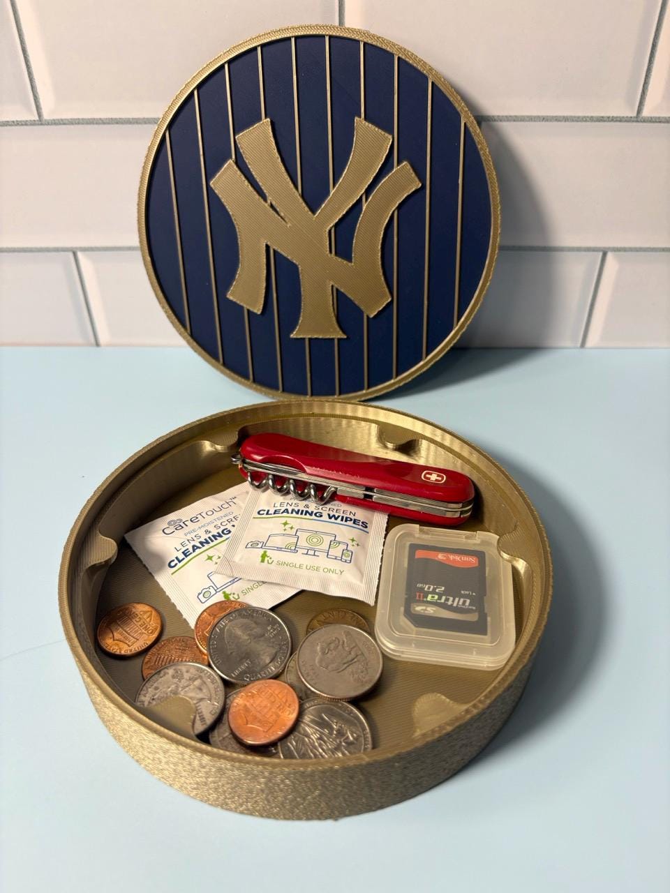 Yankees 3D Printed Storage Box | Personalized Baseball Gift Made USA