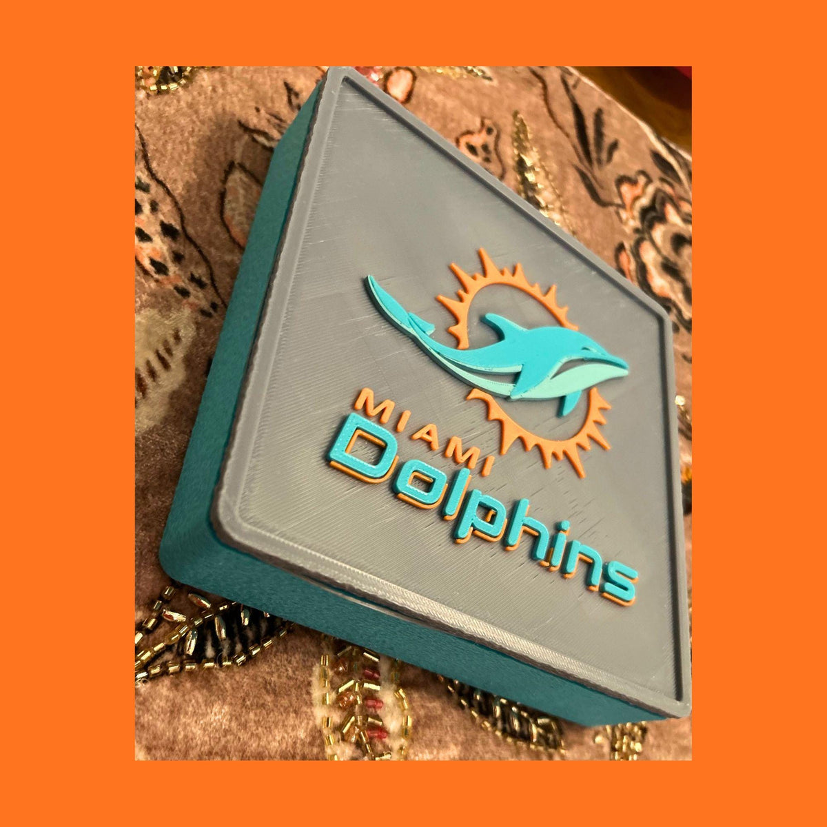Miami Dolphins 3D Printed Stash Box - NFL Fan Gift - Made in USA
