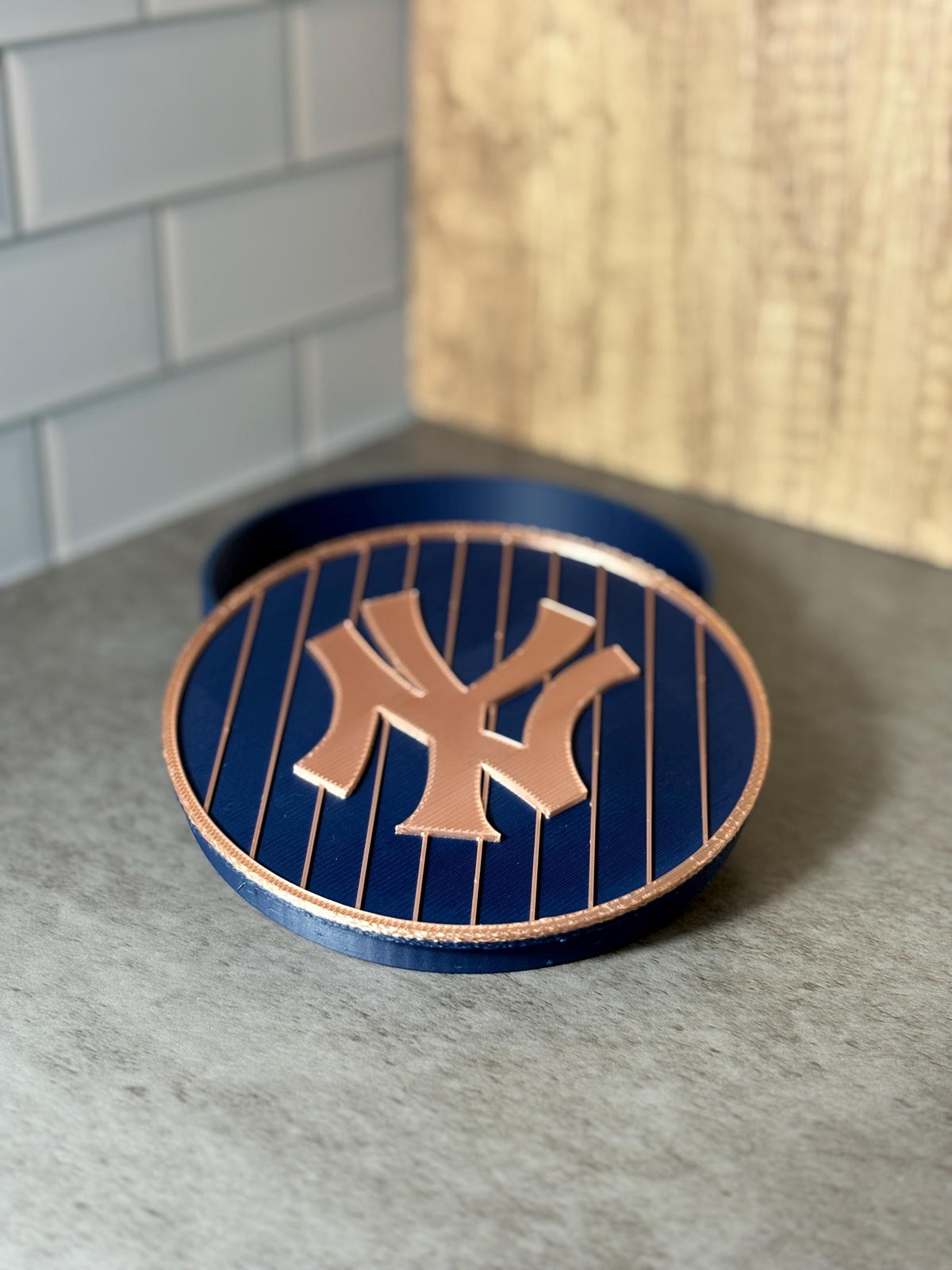 Yankees 3D Printed Rose Gold Storage Box | Personalized Fan Gift