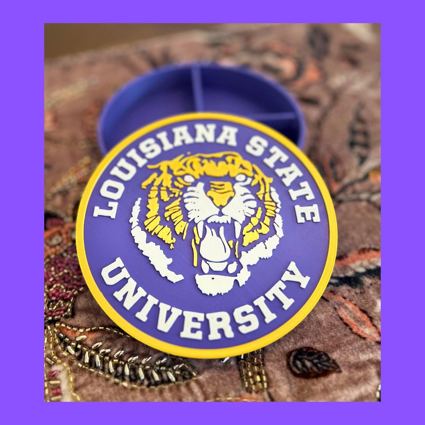 LSU Tigers 3D Printed Storage Box