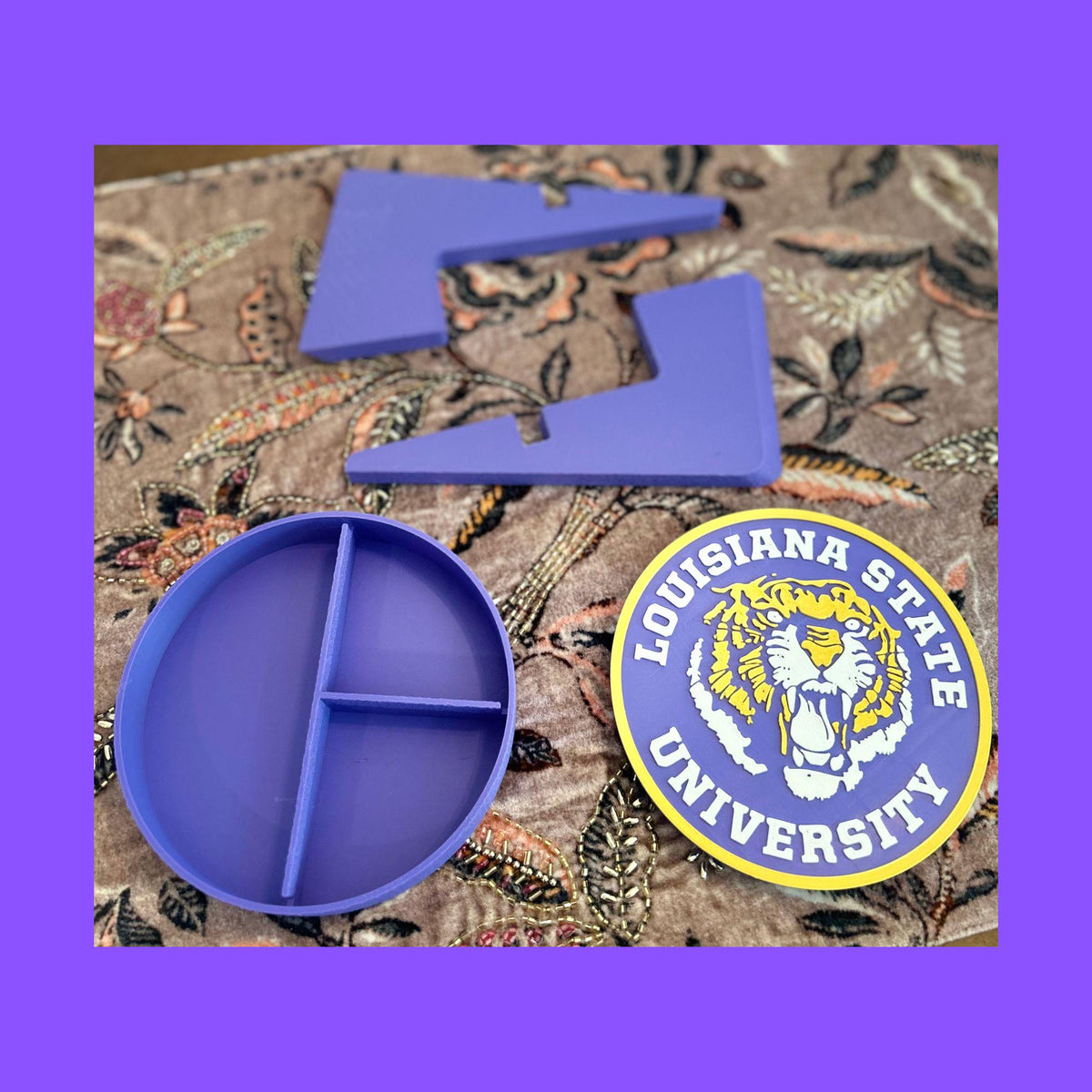 LSU Tigers Keepsake Box | 3D Printed Personalized Stash Container Made in USA