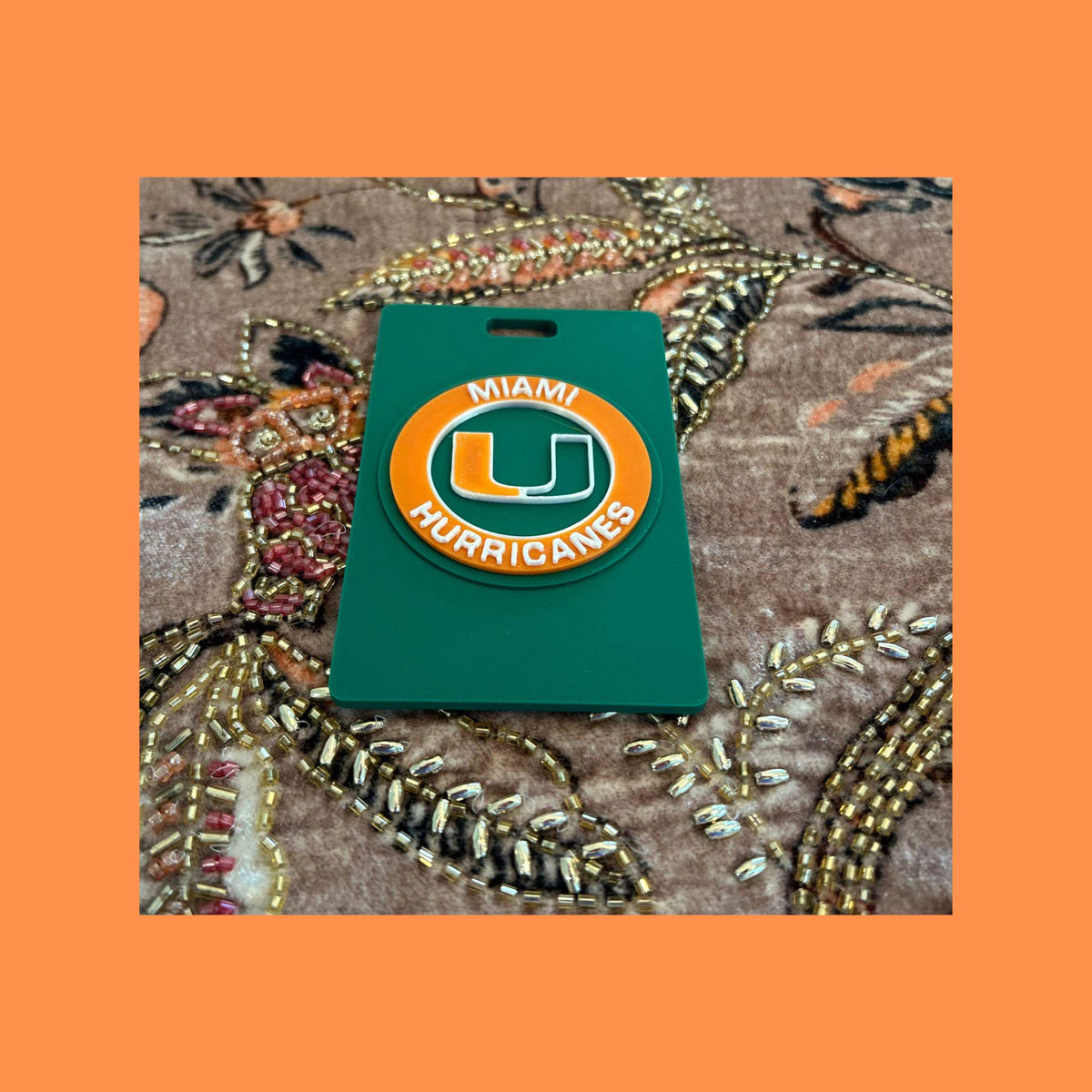 Miami Hurricanes Personalized Luggage Tags | 3D Printed Travel Set