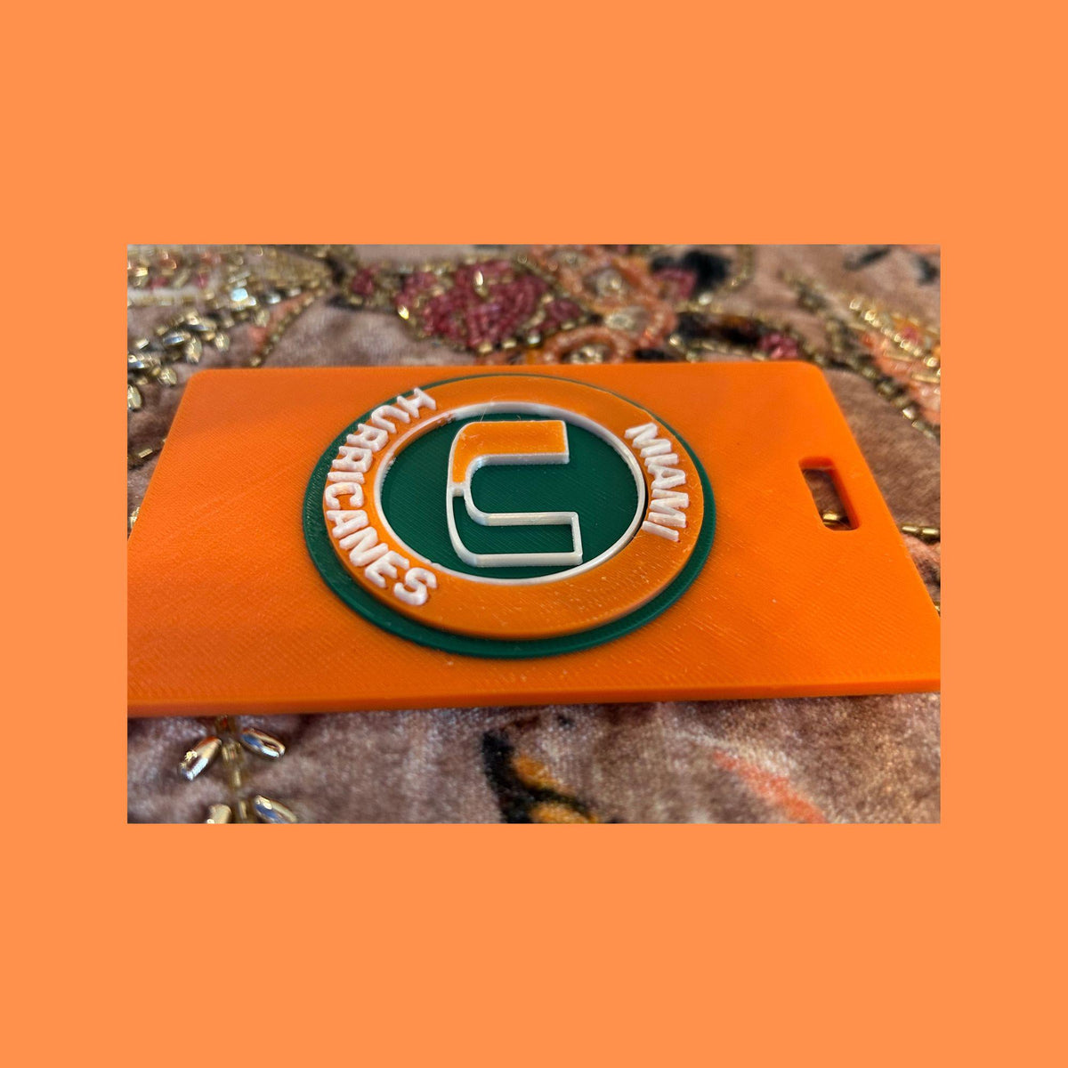 Miami Hurricanes Personalized Luggage Tags | 3D Printed Travel Set