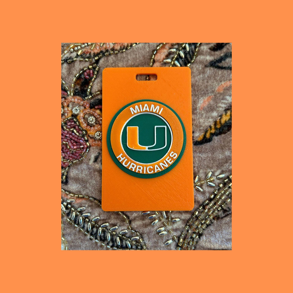 Miami Hurricanes Personalized Luggage Tags | 3D Printed Travel Set