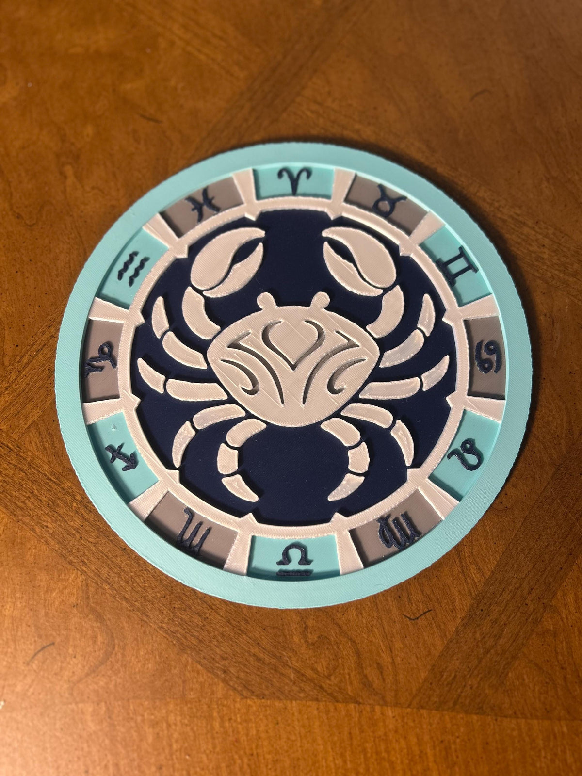 Personalized Cancer Zodiac Medallion, 3D Celestial Wall Art, Astrology Decor