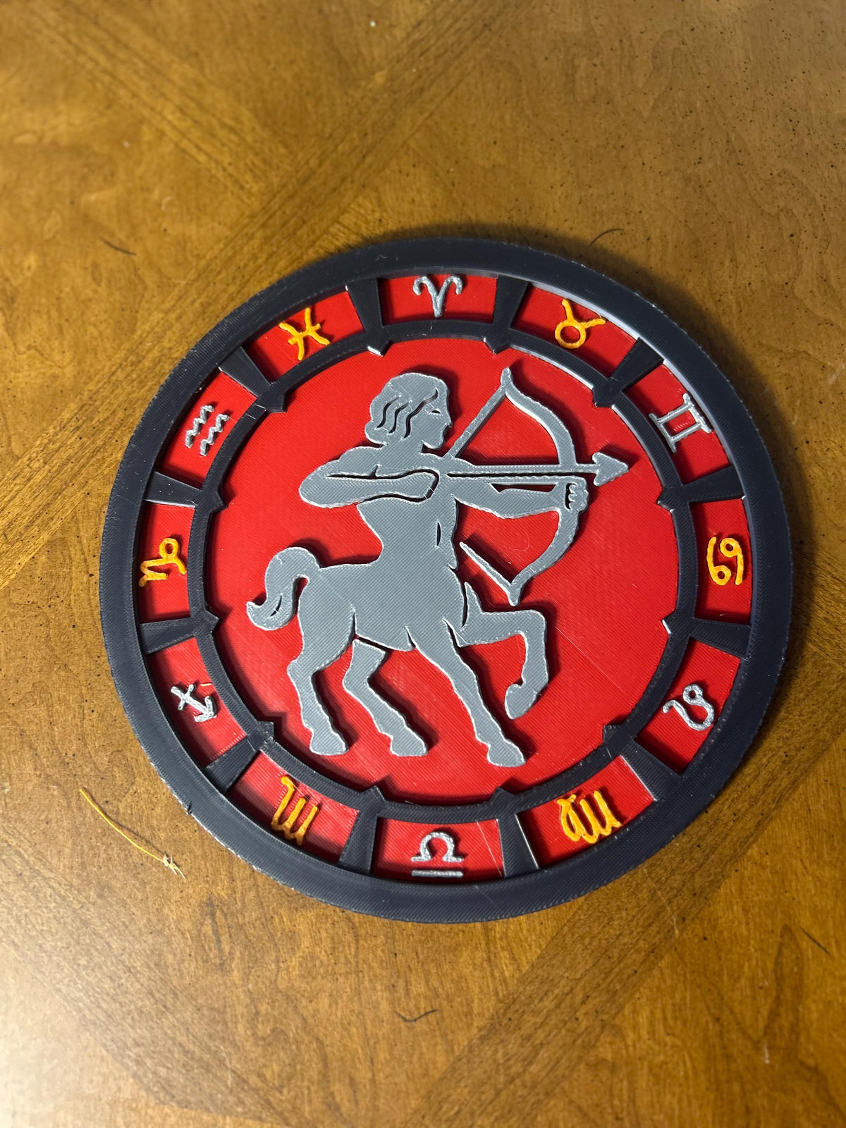 Sagittarius Zodiac Medallion, Personalized Star Map Wall Art, 3D Printed Celestial Sign