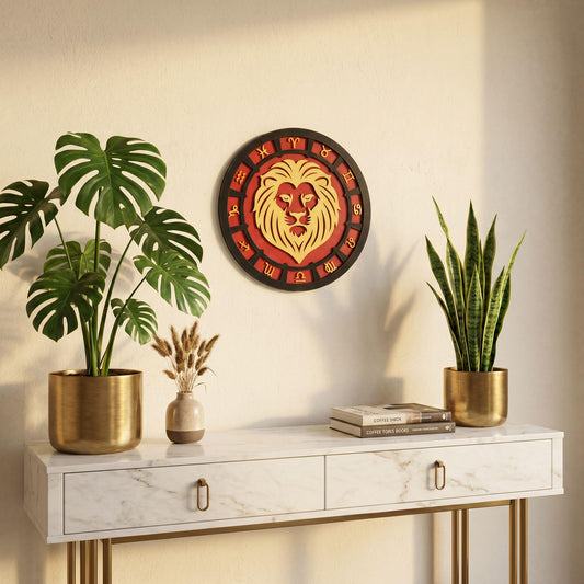 3D Printed Leo Zodiac Medallion, Personalized Celestial Wall Art