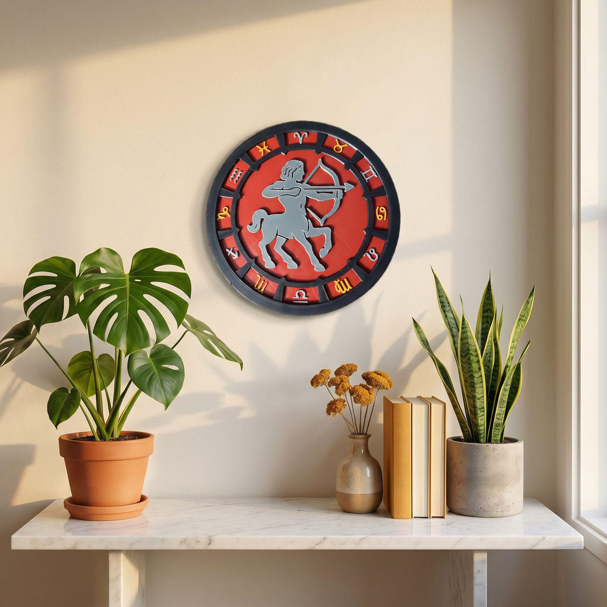 Sagittarius Zodiac Medallion, Personalized Star Map Wall Art, 3D Printed Celestial Sign