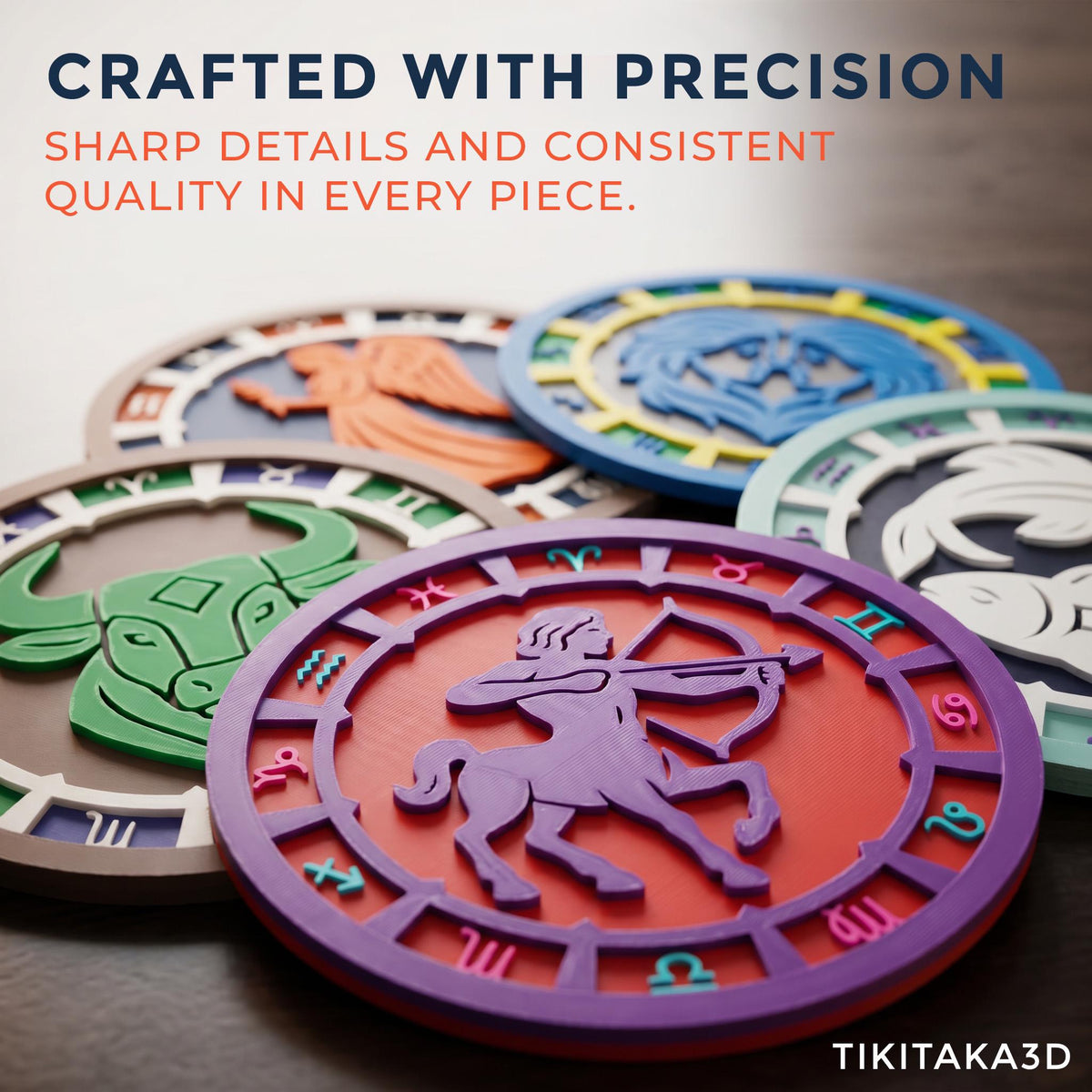 Sagittarius Zodiac Medallion, Personalized Star Map Wall Art, 3D Printed Celestial Sign