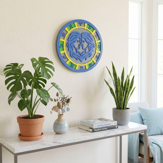Personalized Aquarius Zodiac Medallion, 3D Printed Celestial Wall Art