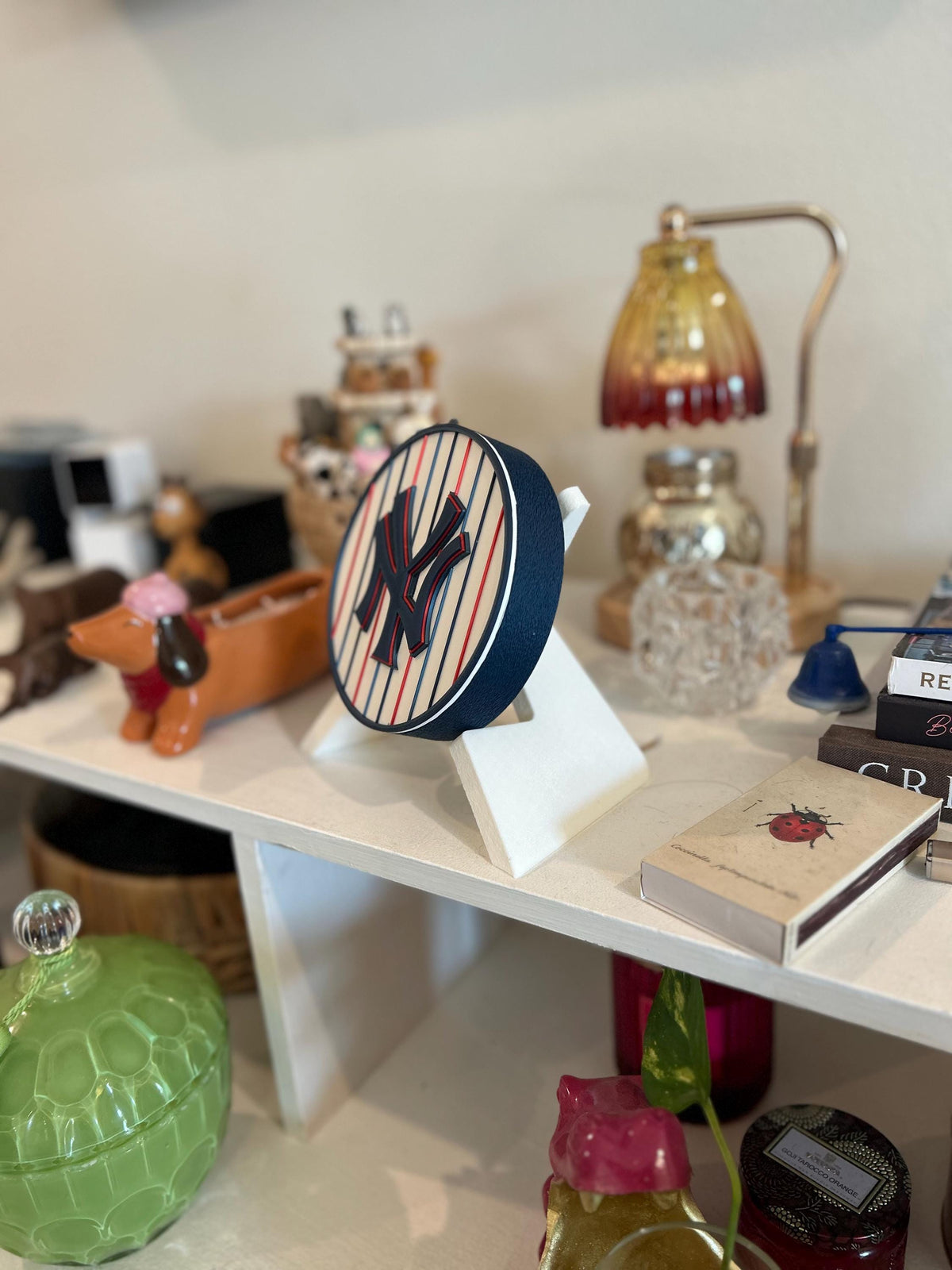 Yankees Pinstripe Modern 3D Printed Storage Box | Personalized Desk Organizer | Made in USA
