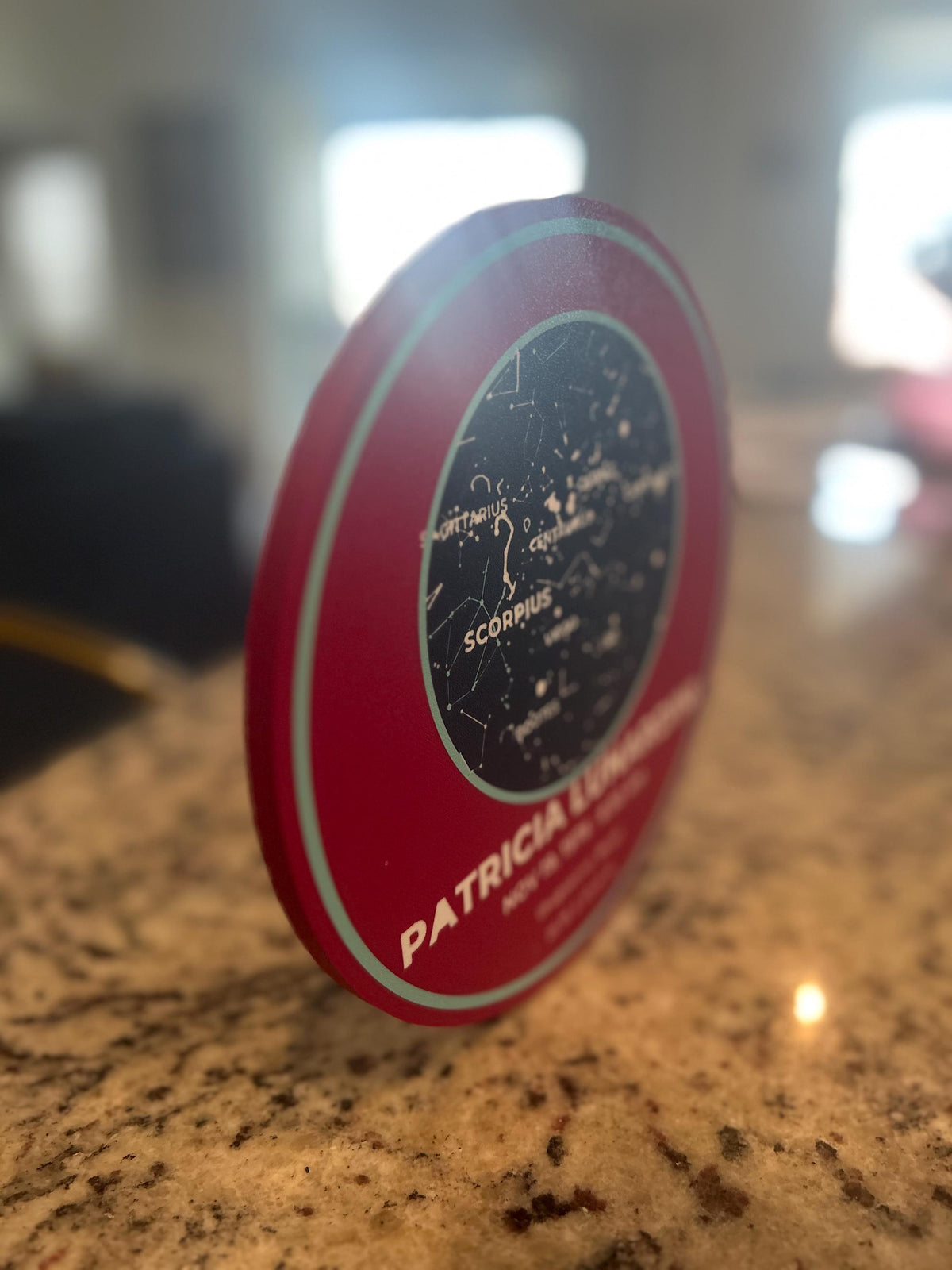Personalized Zodiac Star Map Medallion | Custom Color 3D-Printed Celestial Art (7.9 in)