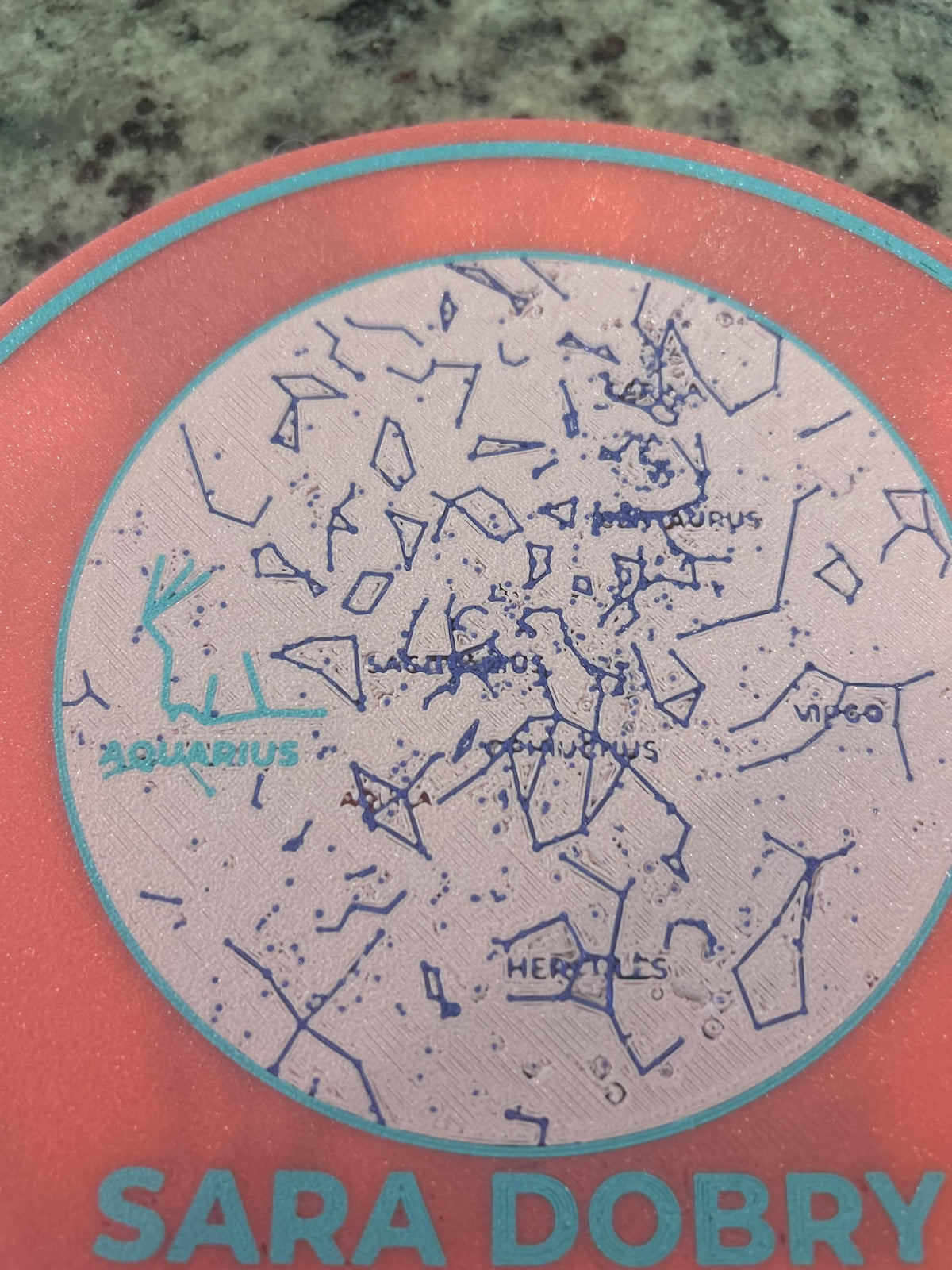 Personalized Zodiac Star Map Medallion | Custom Color 3D-Printed Celestial Art (7.9 in)