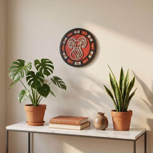 Aries Zodiac Medallion, Personalized Star Map Wall Art, 3D Printed Celestial Decor