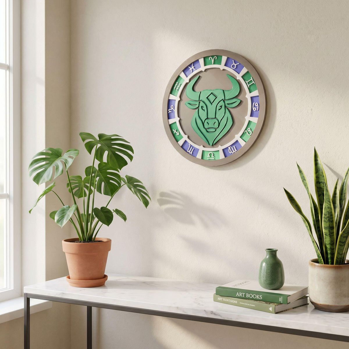 Personalized Taurus Zodiac Wall Art, 3D Celestial Medallion, Astrology Decor