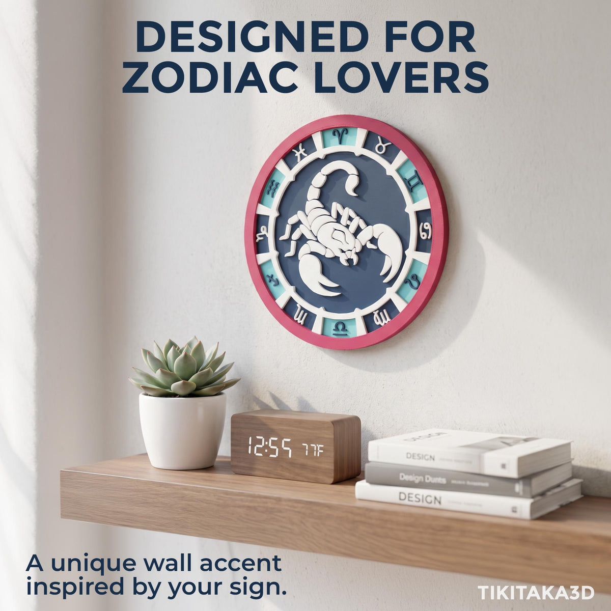 Personalized Cancer Zodiac Medallion, 3D Celestial Wall Art, Astrology Decor