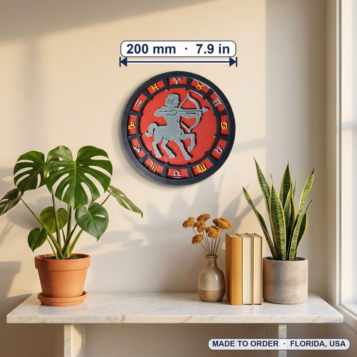 Sagittarius Zodiac Medallion, Personalized Star Map Wall Art, 3D Printed Celestial Sign