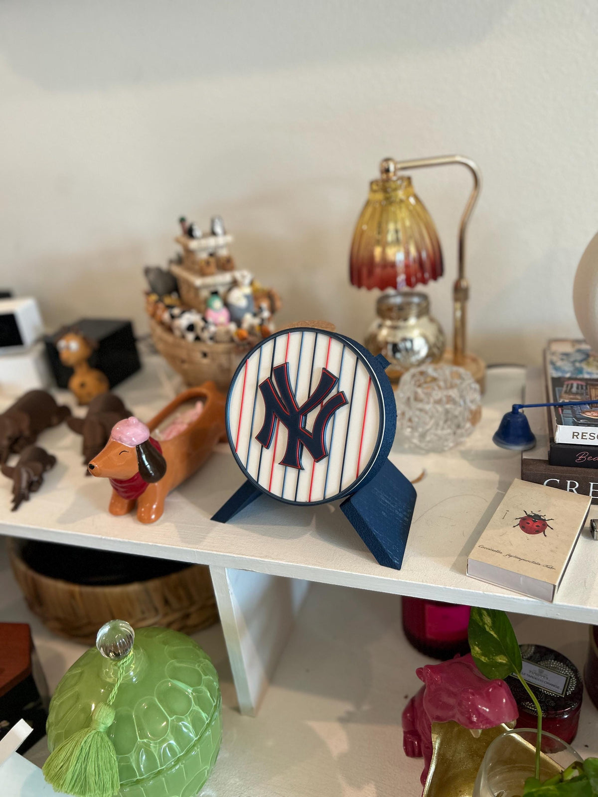 Yankees Pinstripe Modern 3D Printed Storage Box | Personalized Desk Organizer | Made in USA