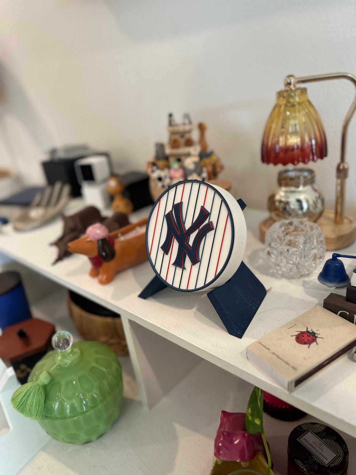 Yankees Pinstripe Modern 3D Printed Storage Box | Personalized Desk Organizer | Made in USA